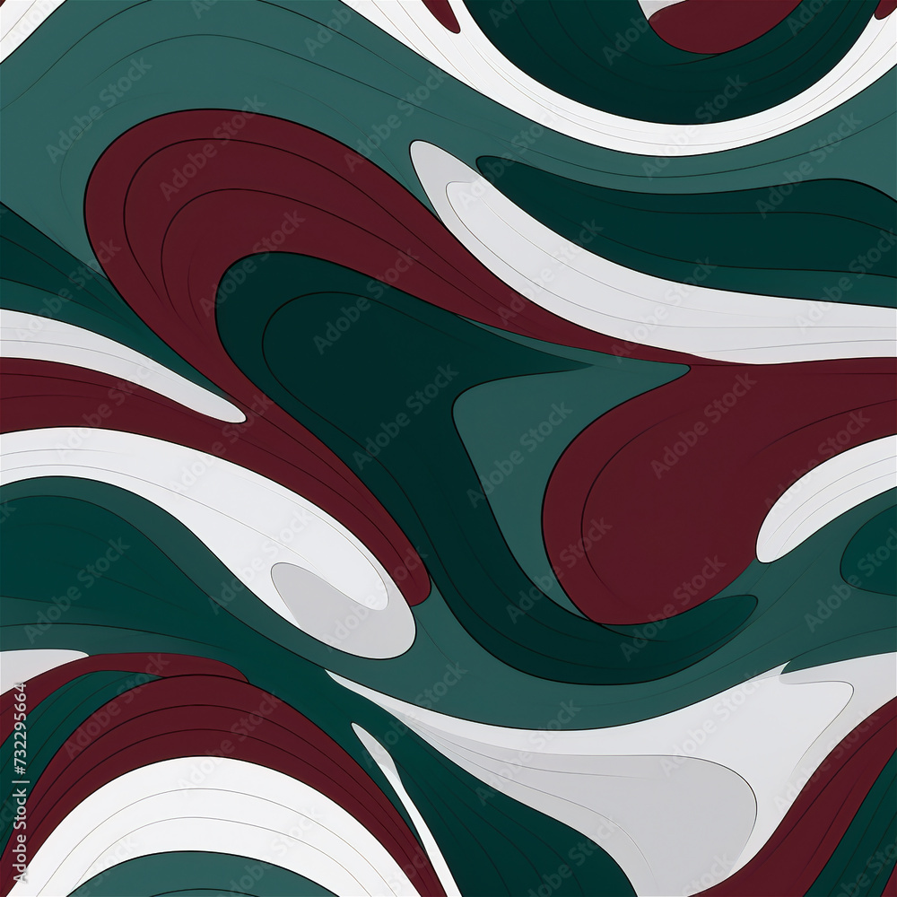 Seamless pattern : Maroon, Silver Gray, and Forest Green Elegance
