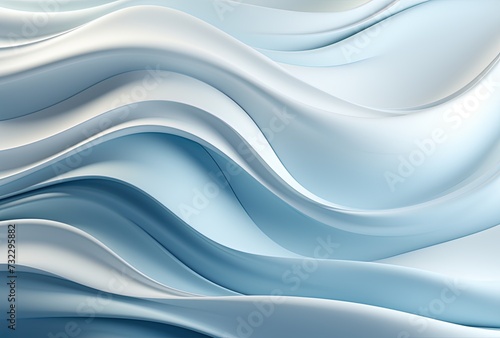 3D abstract background blue and white tones waves. Created with Ai