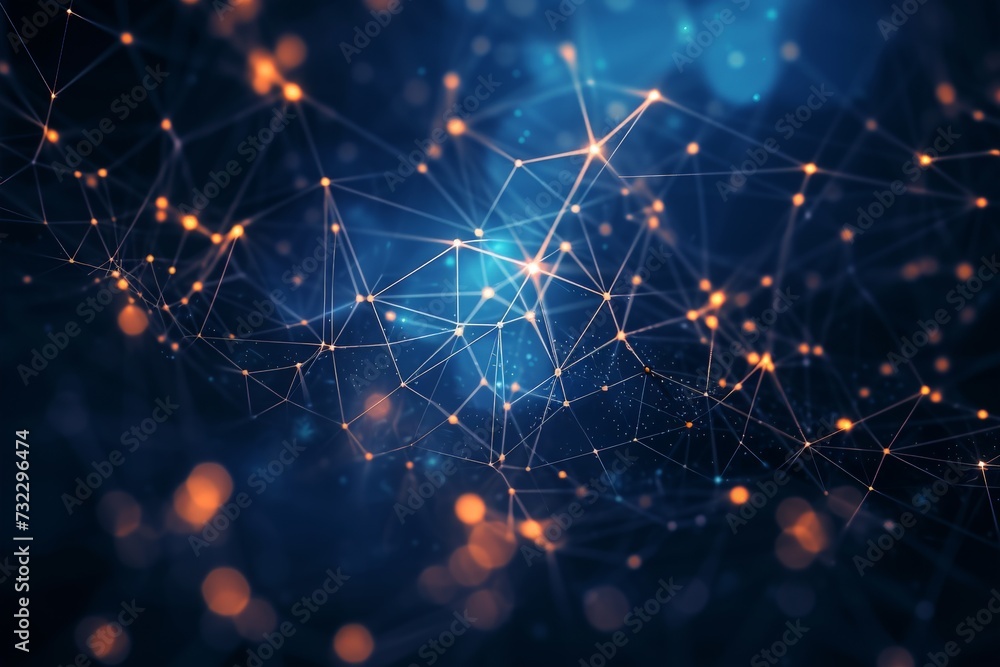 Abstract glowing connecting dots and lines background. Network connection background Abstract glowing connecting dots and lines background. Network connection background