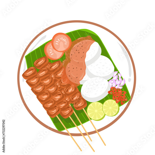 Sate indonesian food illustration