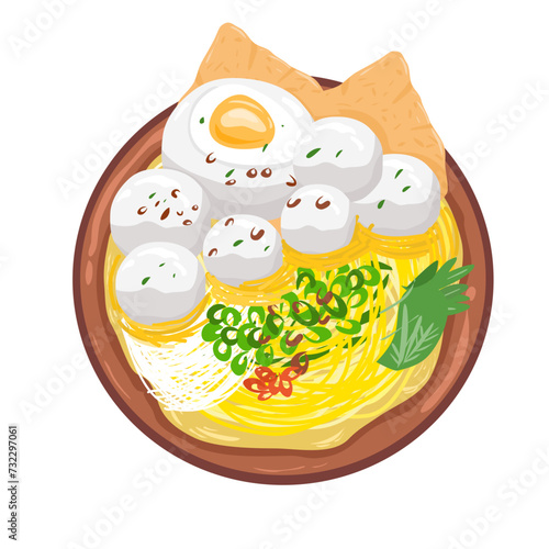 Bakso indonesian food illustration