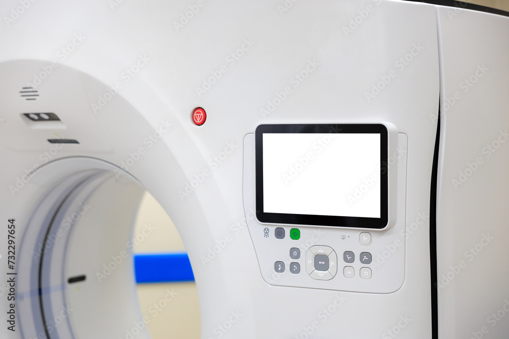 Tomograph monitor or display. Background with selective focus and copy space Tomograph monitor or display. Background with selective focus and copy space