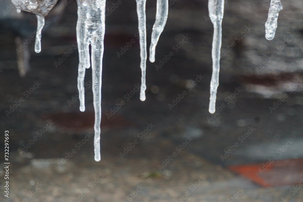 Crystal clear icicles in winter Crystal clear icicles in winter