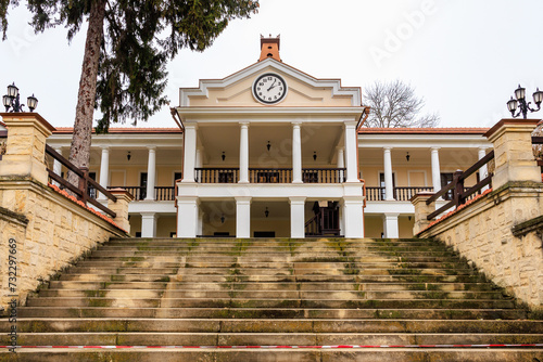 Monastery of Capriana in the Republic of Moldova. Background with selective focus and copy space photo