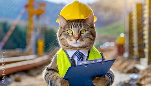 工事現場で働く猫 photo