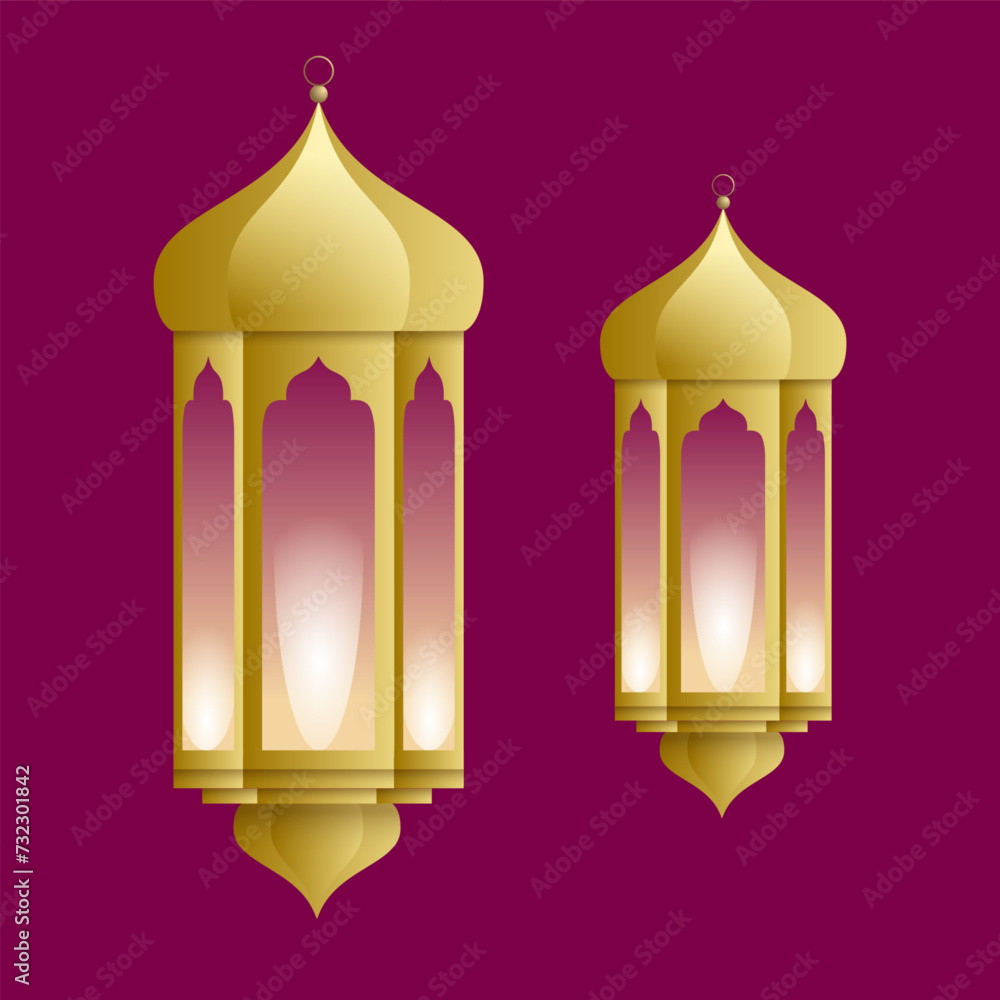 islamic ramadan mubarak lantern isolated vector islamic ramadan mubarak lantern isolated vector