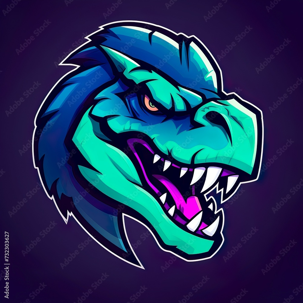 Obraz premium vector design dinosaur Mascot gaming and esport logo