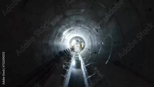 underground tunnels made with tunnel boring machine photo