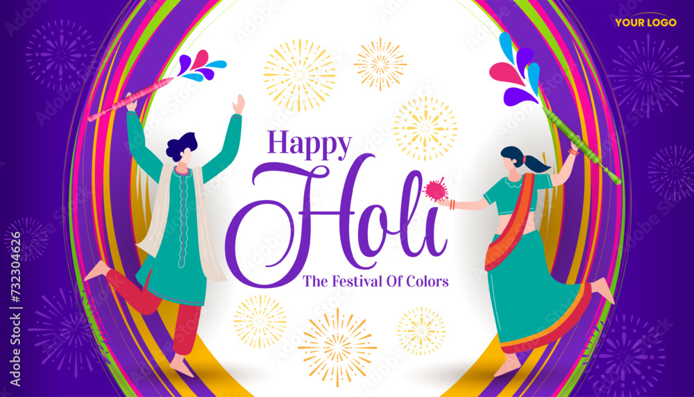 people celebrating colorful happy holi hindu festival background greeting vector people celebrating colorful happy holi hindu festival background greeting vector