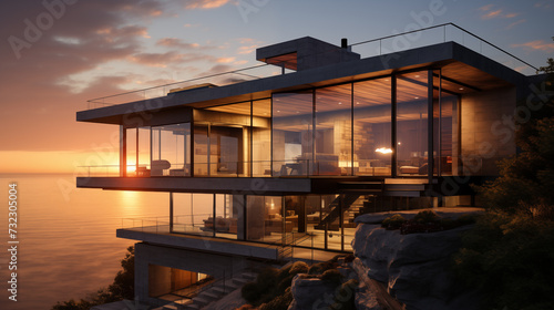 Sunset Sanctuary  Luxury Cliffside Villa Overlooking the Tranquil Sea