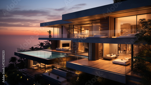 Sunset Sanctuary  Luxury Cliffside Villa Overlooking the Tranquil Sea