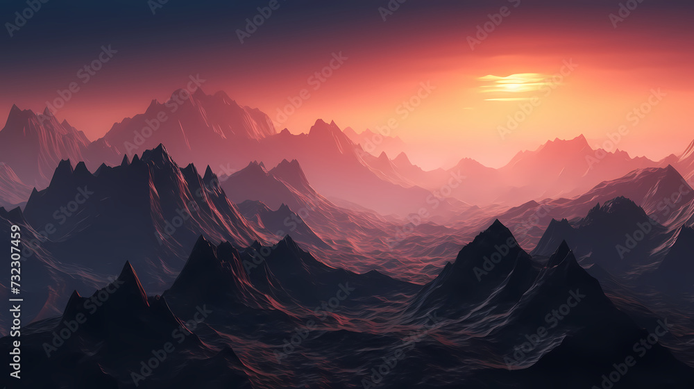 Stunning mountains, panoramic peaks PPT background Stunning mountains, panoramic peaks PPT background