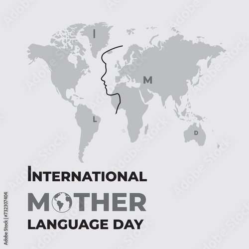 International Mother Language Day creative design for poster, banner vector flyer, and illustration. 3D