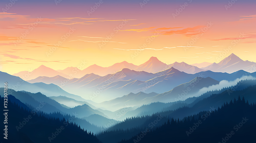 Stunning mountains, panoramic peaks PPT background Stunning mountains, panoramic peaks PPT background