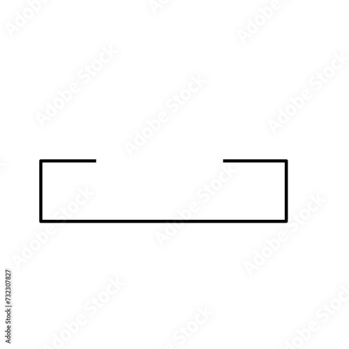 Rectangle With Cut on Top Border 