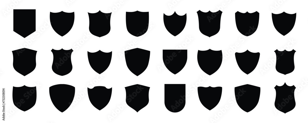 Shield icon set. Shields. Protect shield security vector.  Shield security vector. Collection of security shield icons. Security s Hield symbols. Vector illustration19 - obrazy, fototapety, plakaty 
