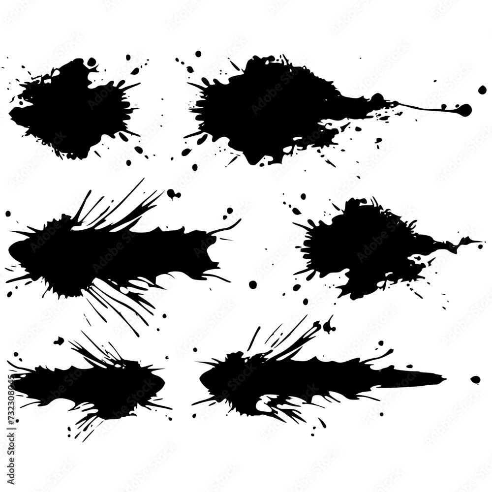 paint splatter svg, ink splatter svg, splatter silhouette, paint streak