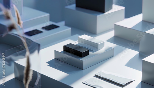 Wallpaper Mural Modern and luxurious mock up, dynamic brand presentation, business cards, packaging, cozy atmosphere Torontodigital.ca