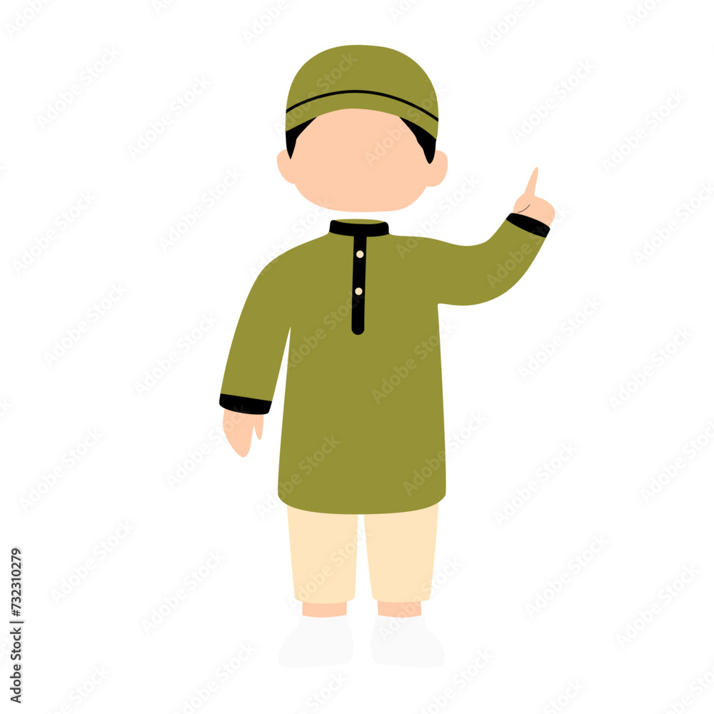 Cute muslim boy cartoon illustration Cute muslim boy cartoon illustration