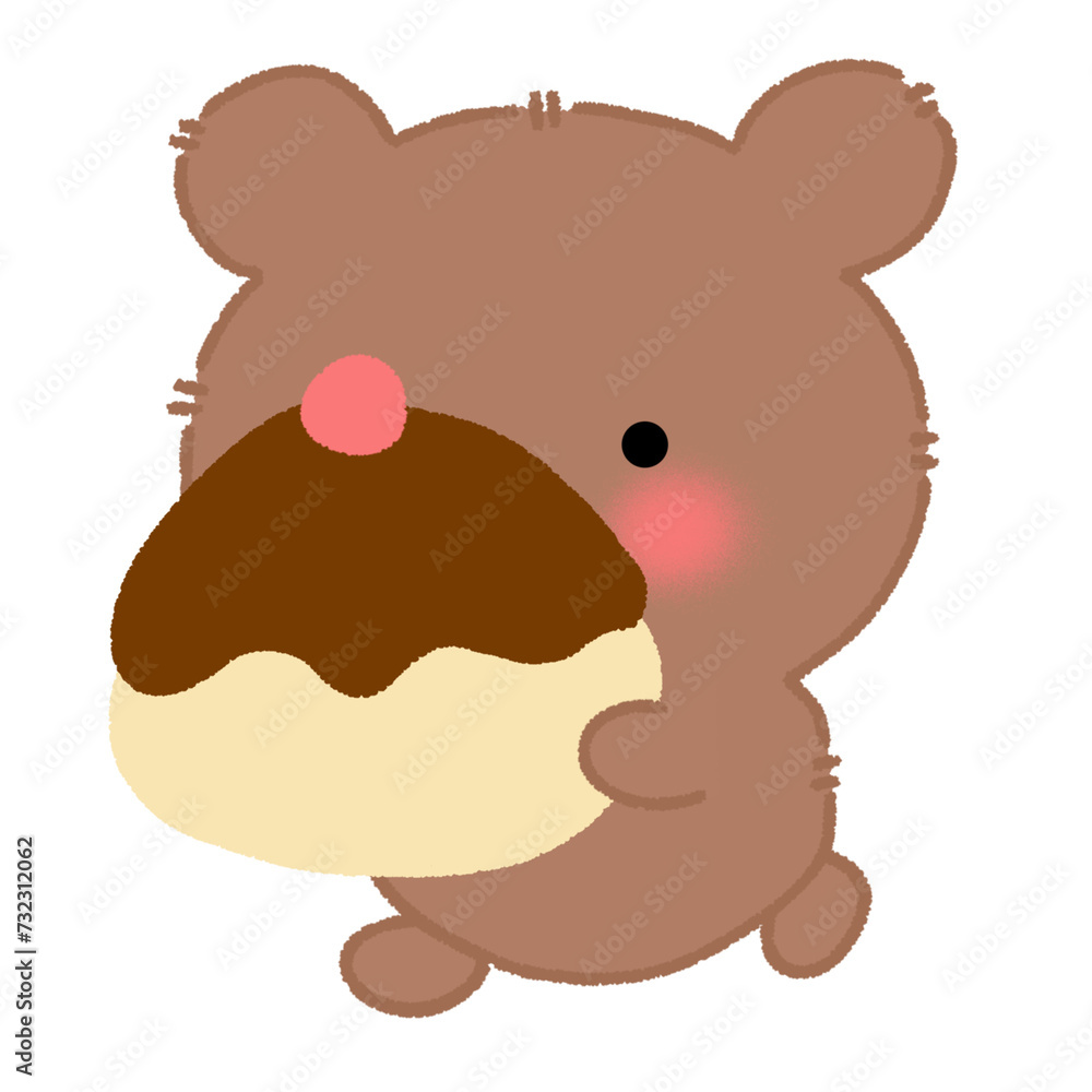 Little bear character on Christmas Eve Little bear character on Christmas Eve