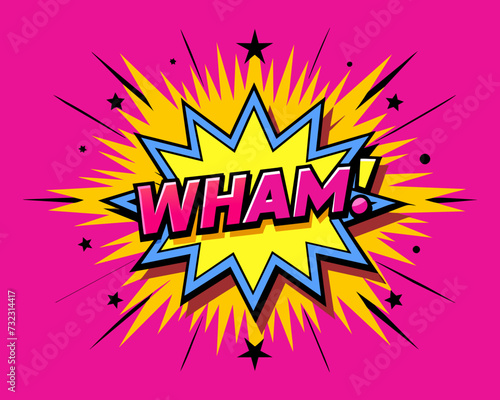 Comic Explosion. Cartoon explosion. "WHAM" speech bubble