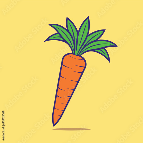 Cartoon orange carrot vector illustration
