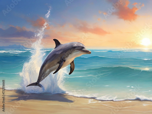 Dolphin enjoying its time at the beach © SR STOCK 01