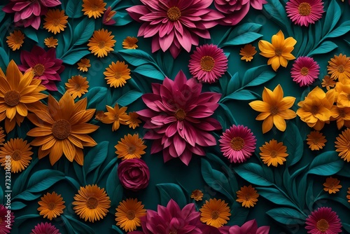 3D High Decoration Background Wallpaper, 3D wallpaper design with florals for photomural background photo