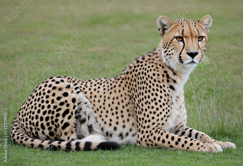Cheetah sitting, isolated, transparent background, wild cat
