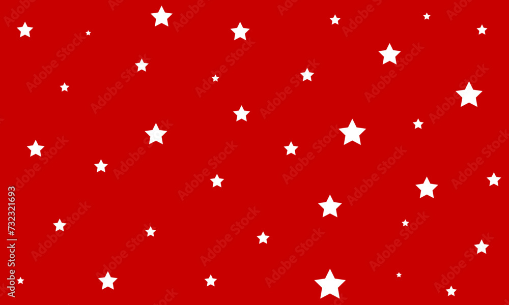 vector white stars pattern wrapping paper on red background vector white stars pattern wrapping paper on red background