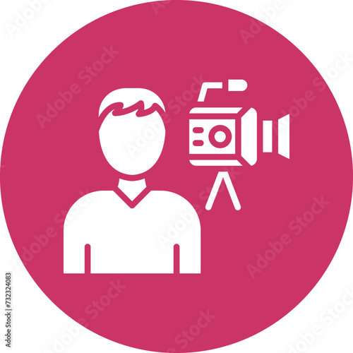 Camera Operator Male Icon Style