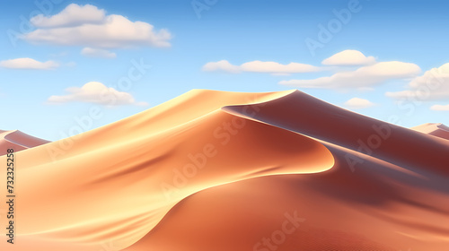 Desert background, desert landscape photography with golden sand dunes