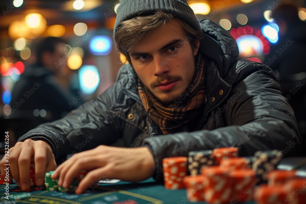 man playing poker man playing poker