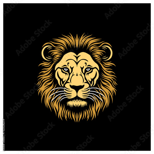 lion head stencil color silhouette