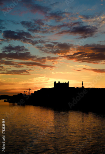 sunset over the castle