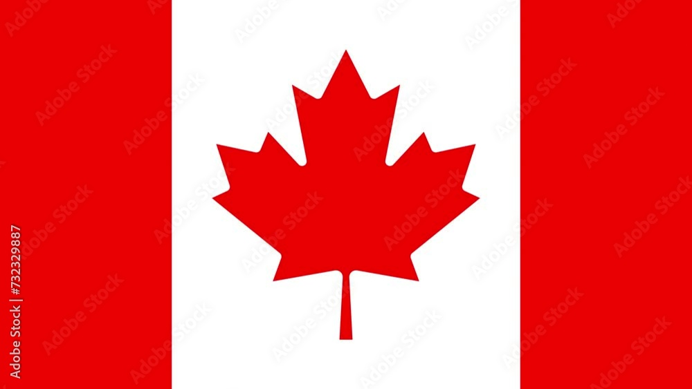 Animated illustration of Canadian flag for background in flat design Animated illustration of Canadian flag for background in flat design