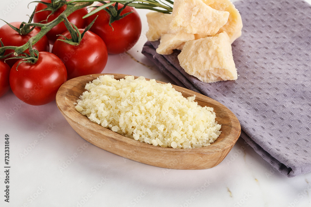 Shredded Italian hard parmesan cheese Shredded Italian hard parmesan cheese