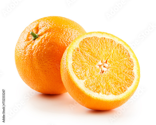 Orange fruit with half