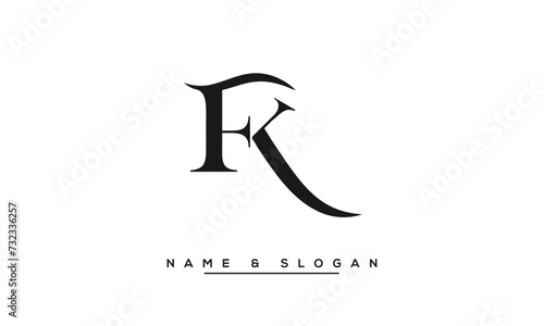 FK, KF, F, K Abstract Letters Logo Monogram