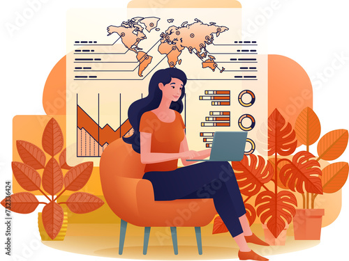 Woman Working Laptop Busine...