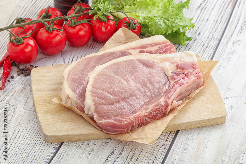 Raw pork t-bone steak for grill Raw pork t-bone steak for grill