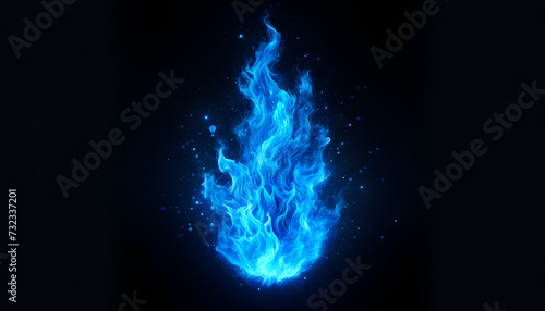 Dynamic blue flames with a mysterious glow emerge from the darkness, creating a striking contrast suitable for powerful visual narratives.
Generative AI. photo