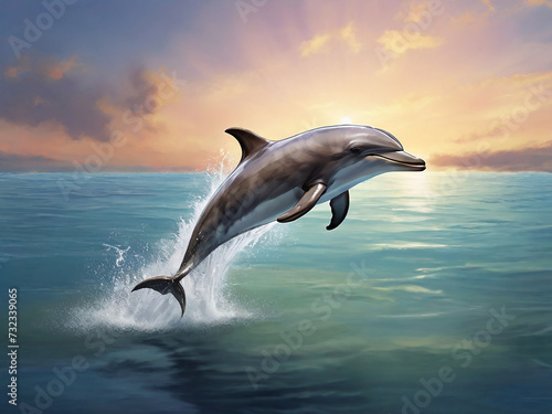 Playful Dolphin Jumping Out of Water