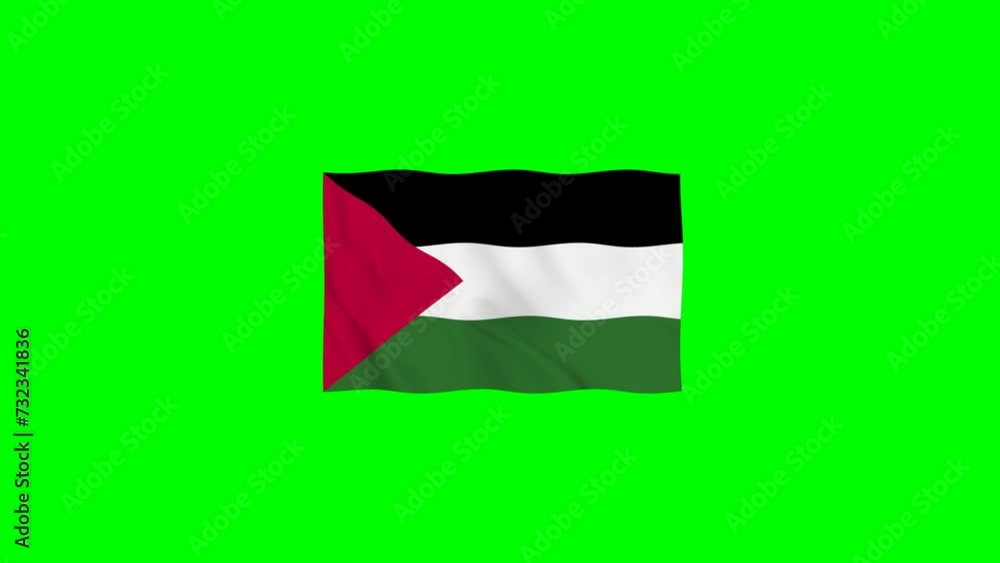 Palestine Waving Flag Animation loop 4K Resolution on Green Screen Palestine Waving Flag Animation loop 4K Resolution on Green Screen