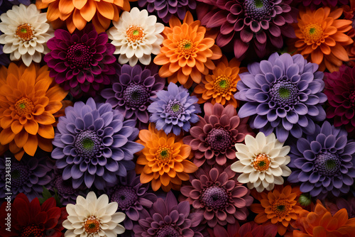 Food background - dahlia flowers background, top view © anaumenko