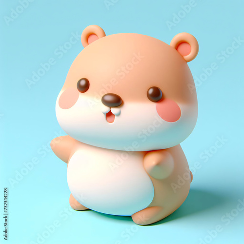 3D rendering of cute little animal cartoons