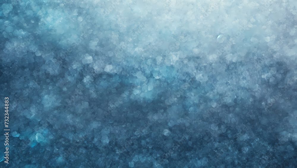Icy Arctic Blue Glowing Grainy Gradient Background Noise Grunge Texture for Webpage Header or Banner Design.
