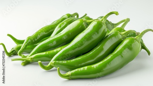 green chili peppers isolated on a white background