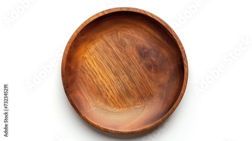 wooden plate isolated on a white background