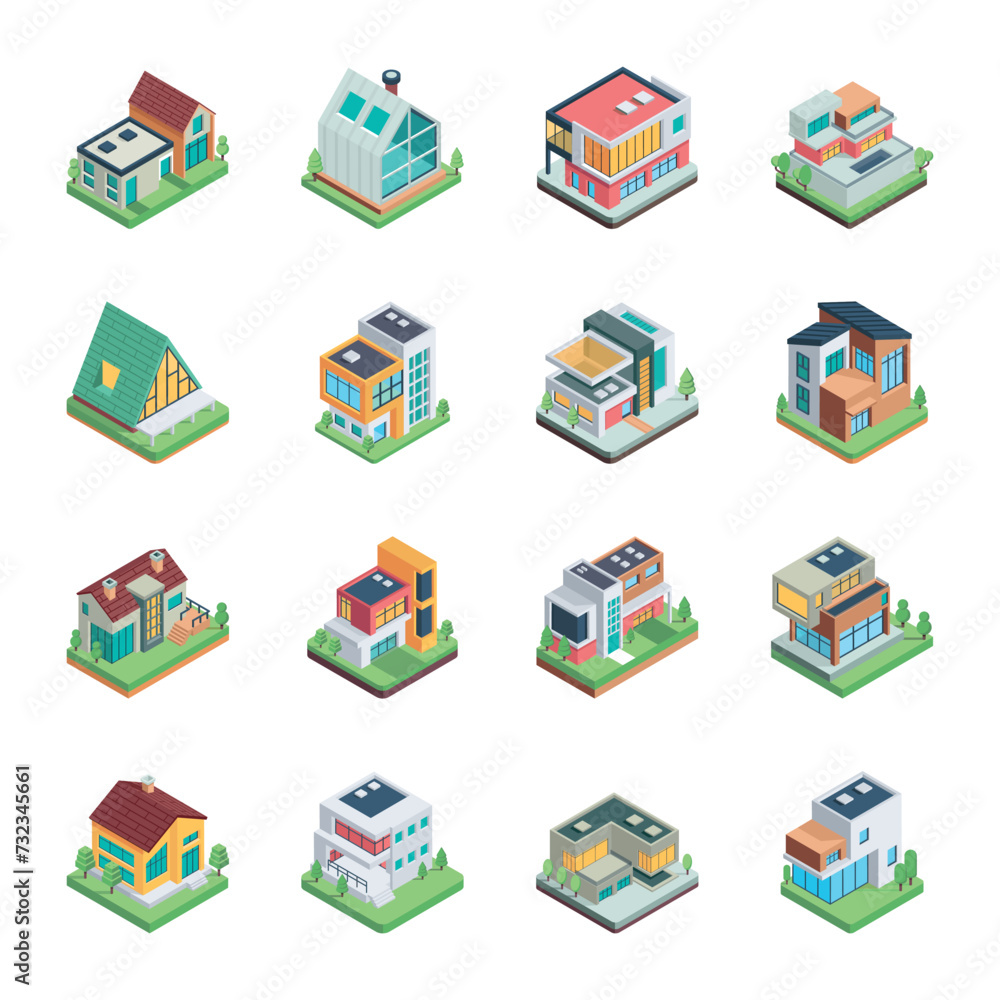 Houses Architectures Icons

